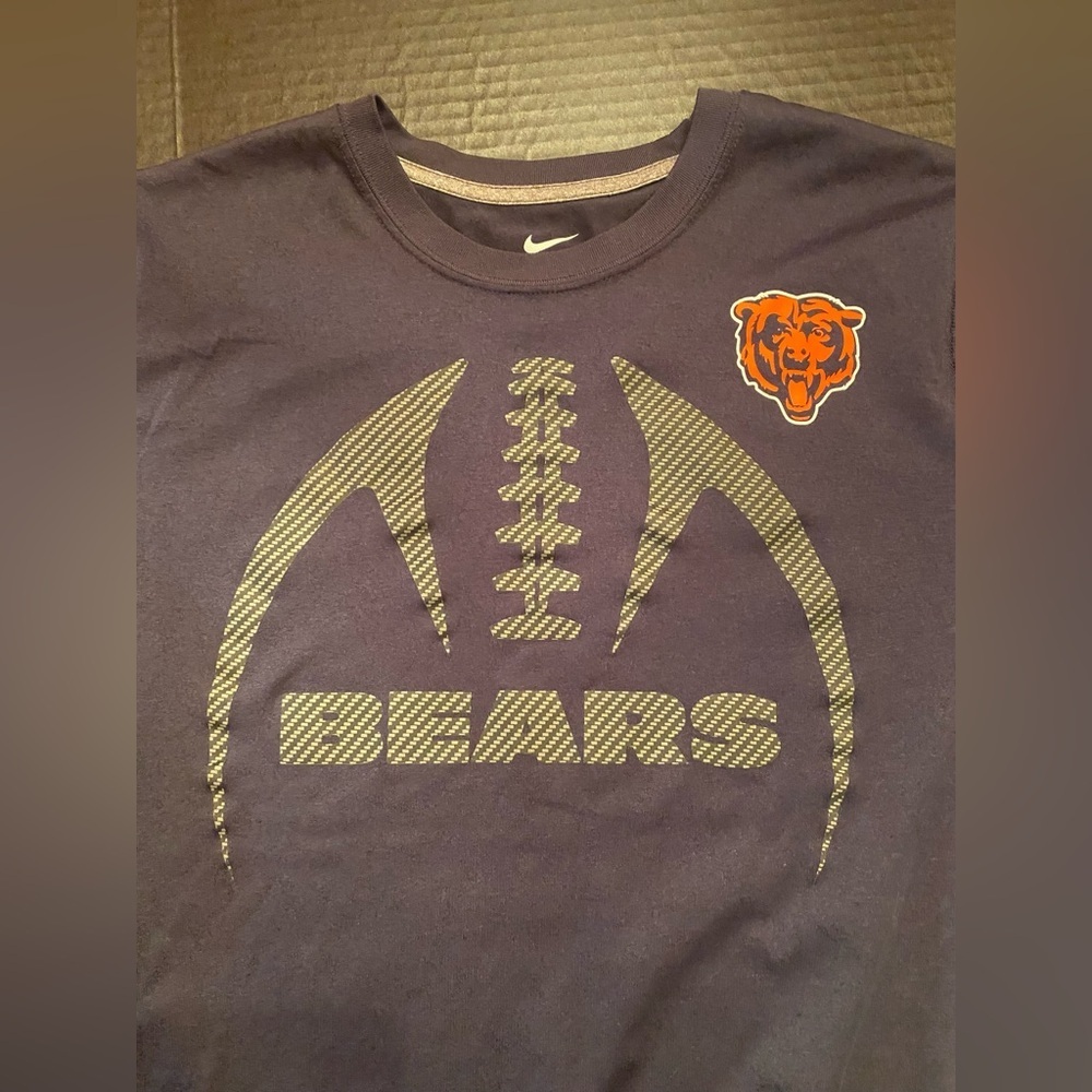 Nike Chicago Bears Men's T-Shirt Blue NFL Football Dri Fit Crew Neck Size Medium - Picture 3 of 6